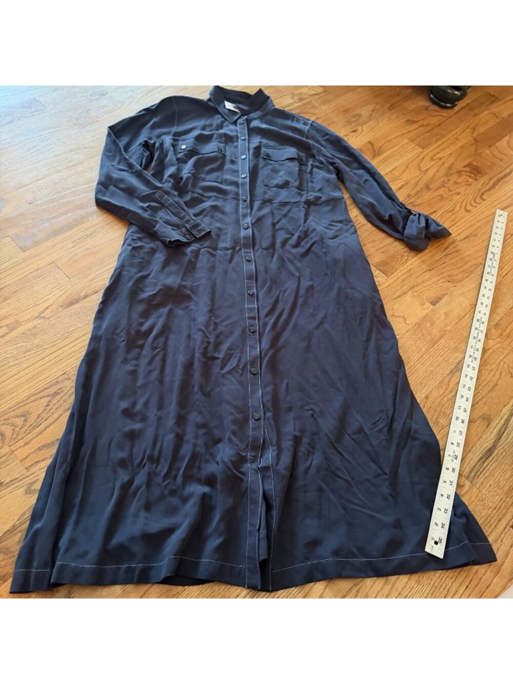 J.JILL WOMENS DEEP BLUE LONG SLEEVE SHIRT DRESS NEW MEDIUM